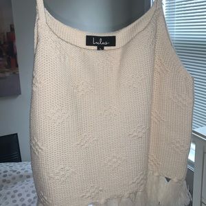 Lulus Cream Tank Sweater Top